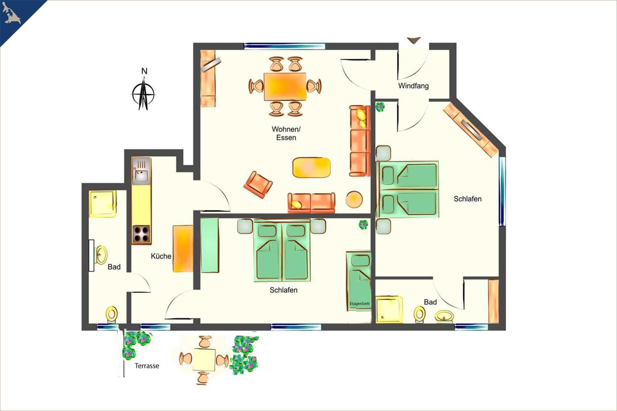 塞巴特黑灵斯多夫Schulstr. 2, Ahlbeck Whg Am Park公寓 外观 照片